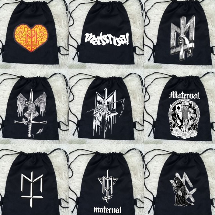 Tas Tali Serut Hitam Maternal Disaster Bahan Kanvas Premium Tebal  Tas Serut Hitam Distro Maternal  