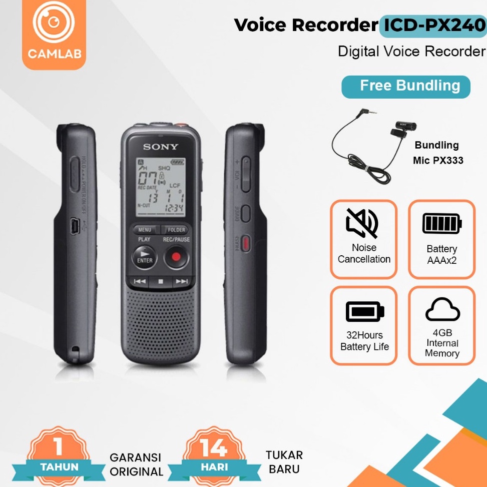 KODE E1C8 Sony Voice Recorder PX24 PX 24 Audio Recorder