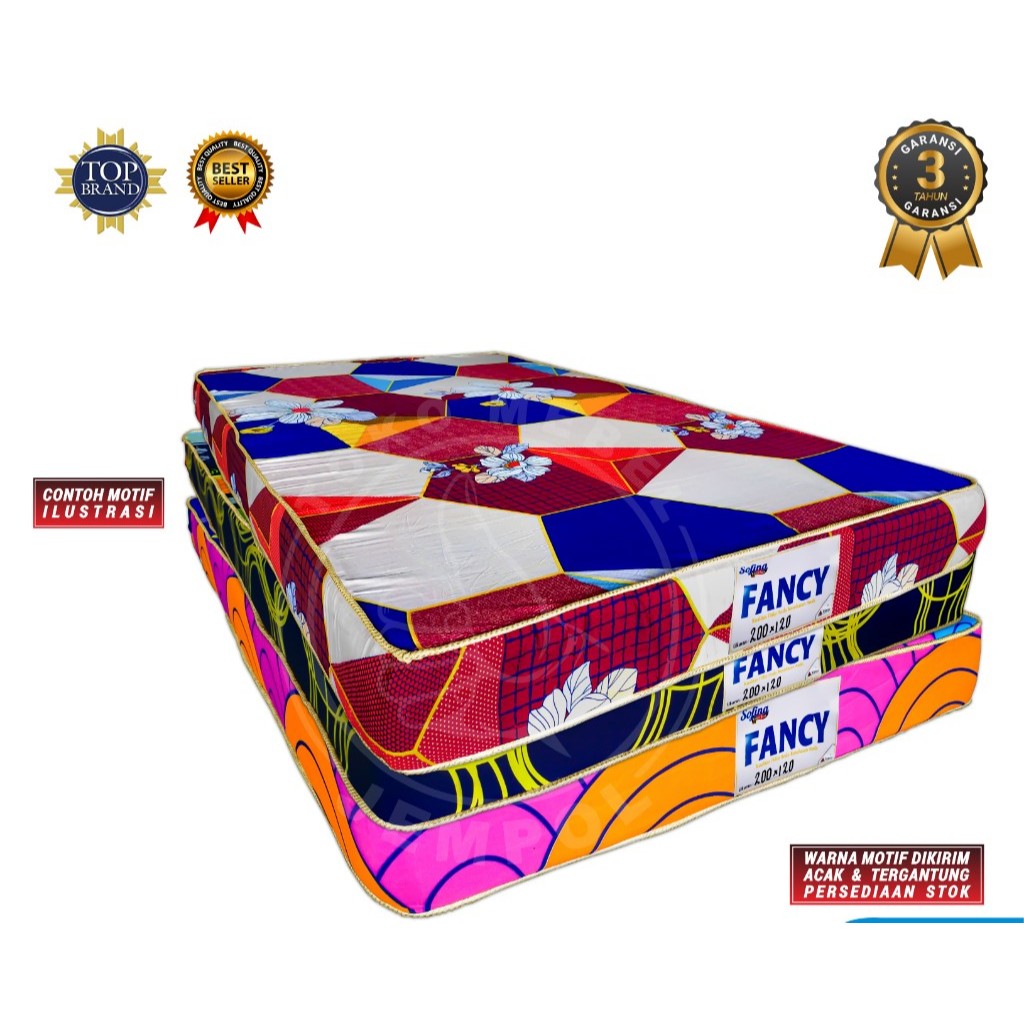 Busa Fancy Tebal 14cm Kasur Busa Kain Katun Bergaransi busa 3 tahun/solo