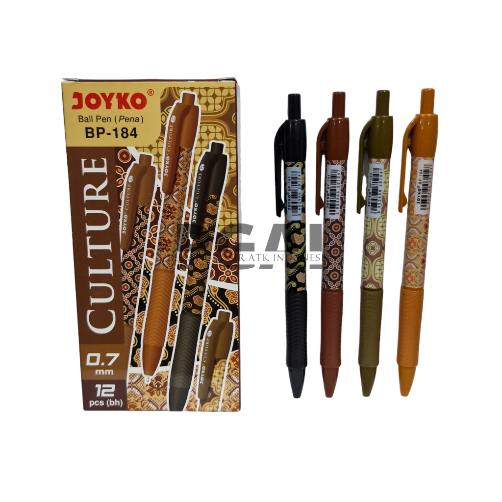 

BOLPOIN PULPEN BAL PEN JOYKO BP-184 CULTURE BATIK 0.7 MM 1 PACK ISI 12 PCS TINTA HITAM