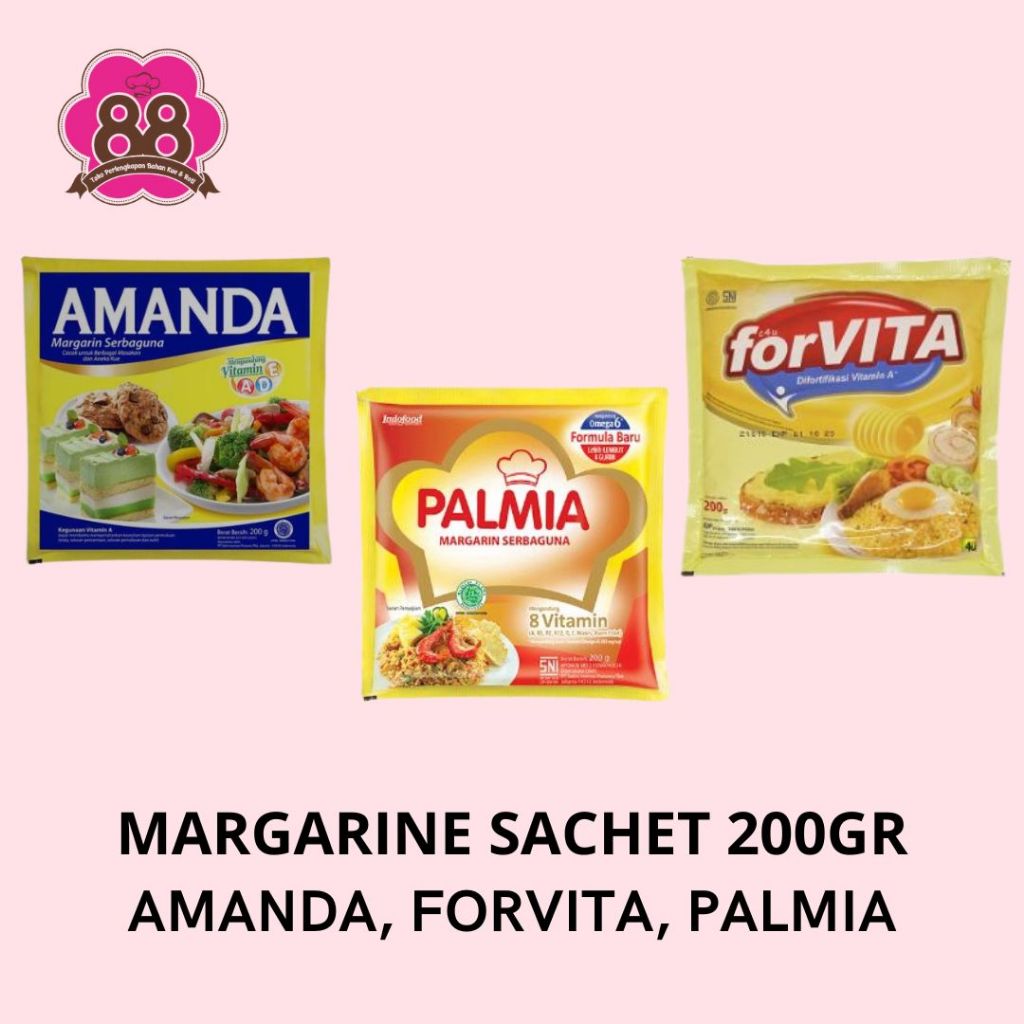 

MARGARINE SACHET AMANDA, FORVITA, PALMIA MARGARINE 200GR