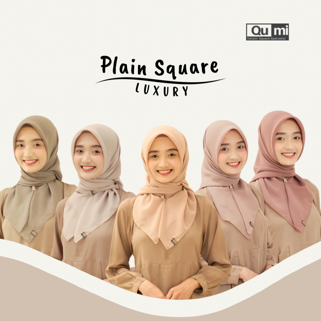 Plain Square Luxury by Qumi Label ⭐BELI 4 HARGA AUTO JADI 25rb SAJA⭐