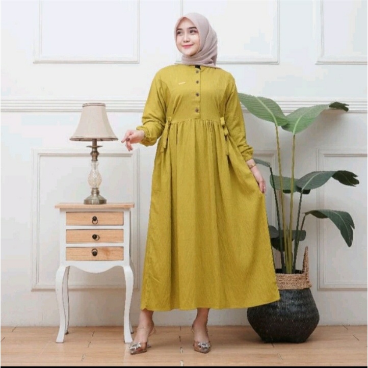 Sherila Gamis polo Linen Premium import