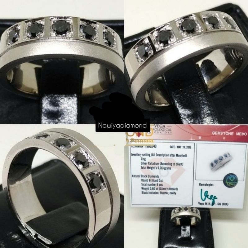 Cincin Berlian Hitam Wanita Asli ORIGINAL Ring Sangat Tebal
