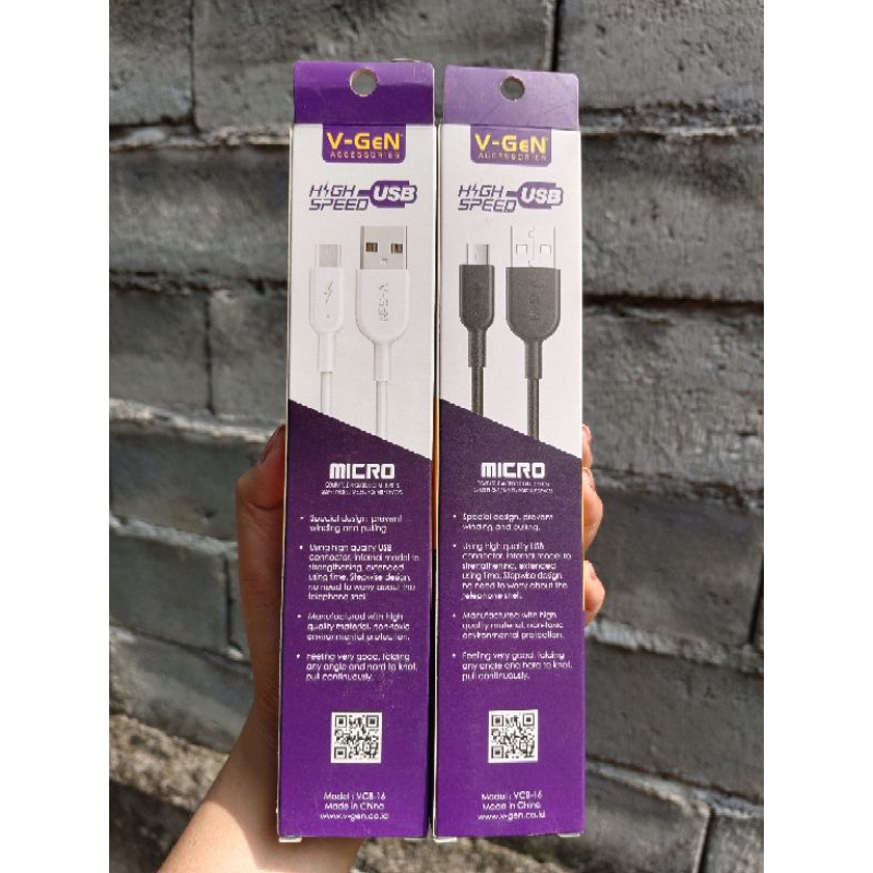 Kabel V-Gen 2M VCB-16 2.4A Micro