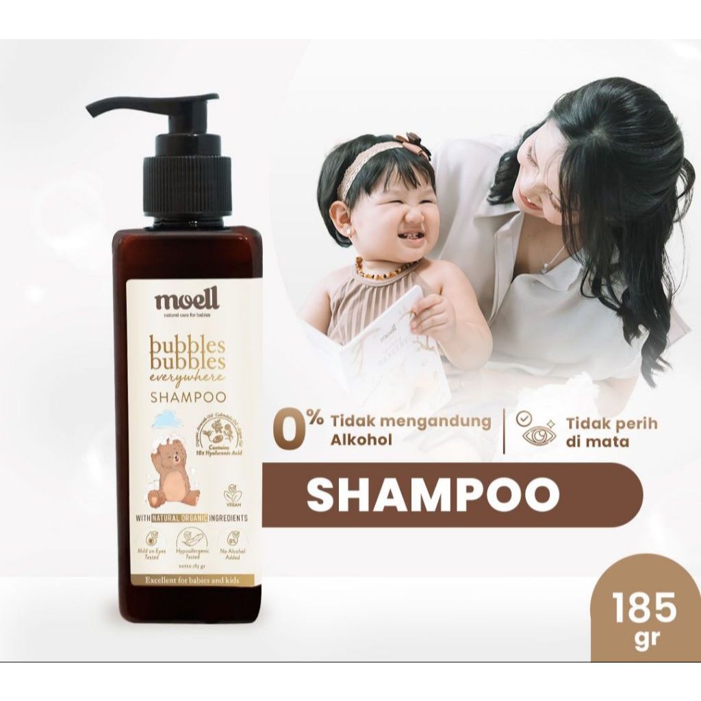 Shampoo Bayi Moell 185 ml / Shampoo Anak / Shampoo Bayi SLS Free