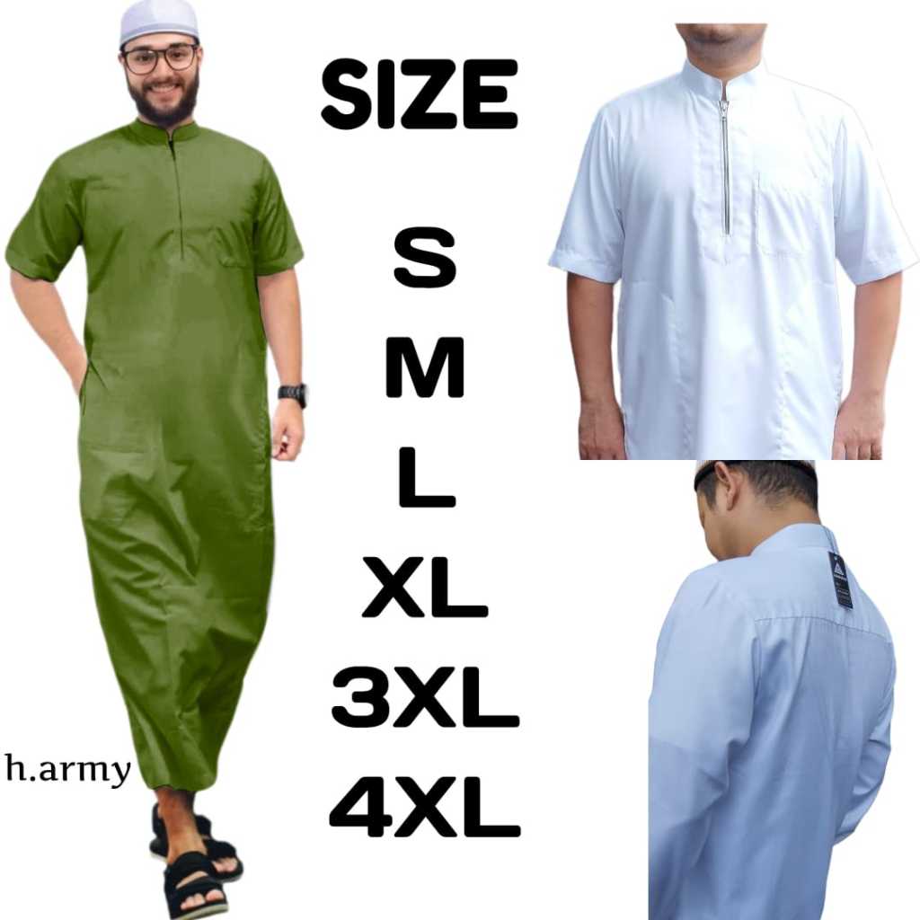 Jubah muslim pria jubah lengan pendek gamis jubah pria aslahshop gamis pria lengan pendek terbaru