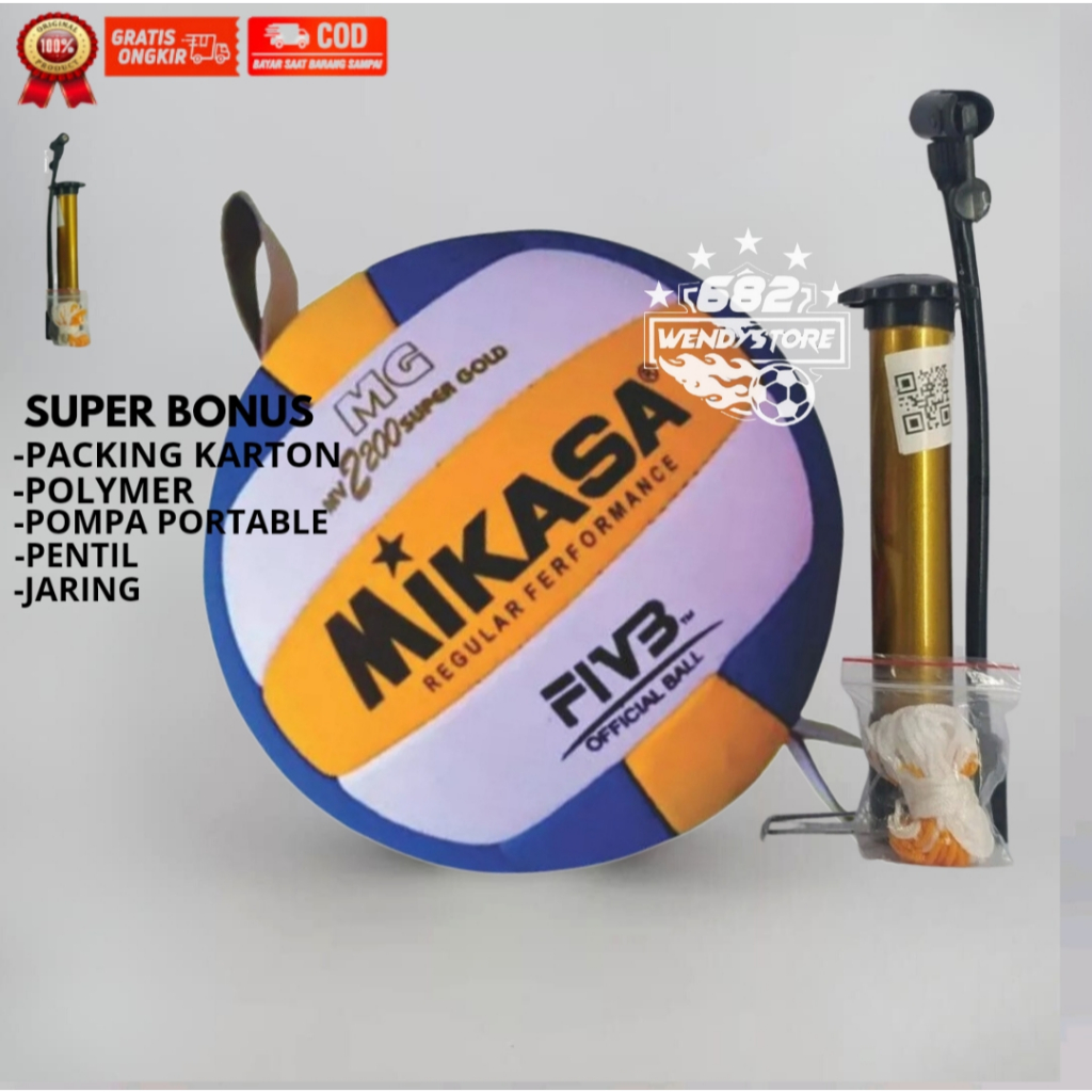VOLY GANTUNG MIKASA MV20200 SUPER GOLD SIZE 5 BOLA VOLY UNTUK LATIHAN
