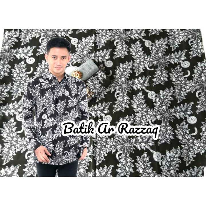 kain batik printing motif daun krokot bahan baju kain meteran kain katun halus bahan kemeja