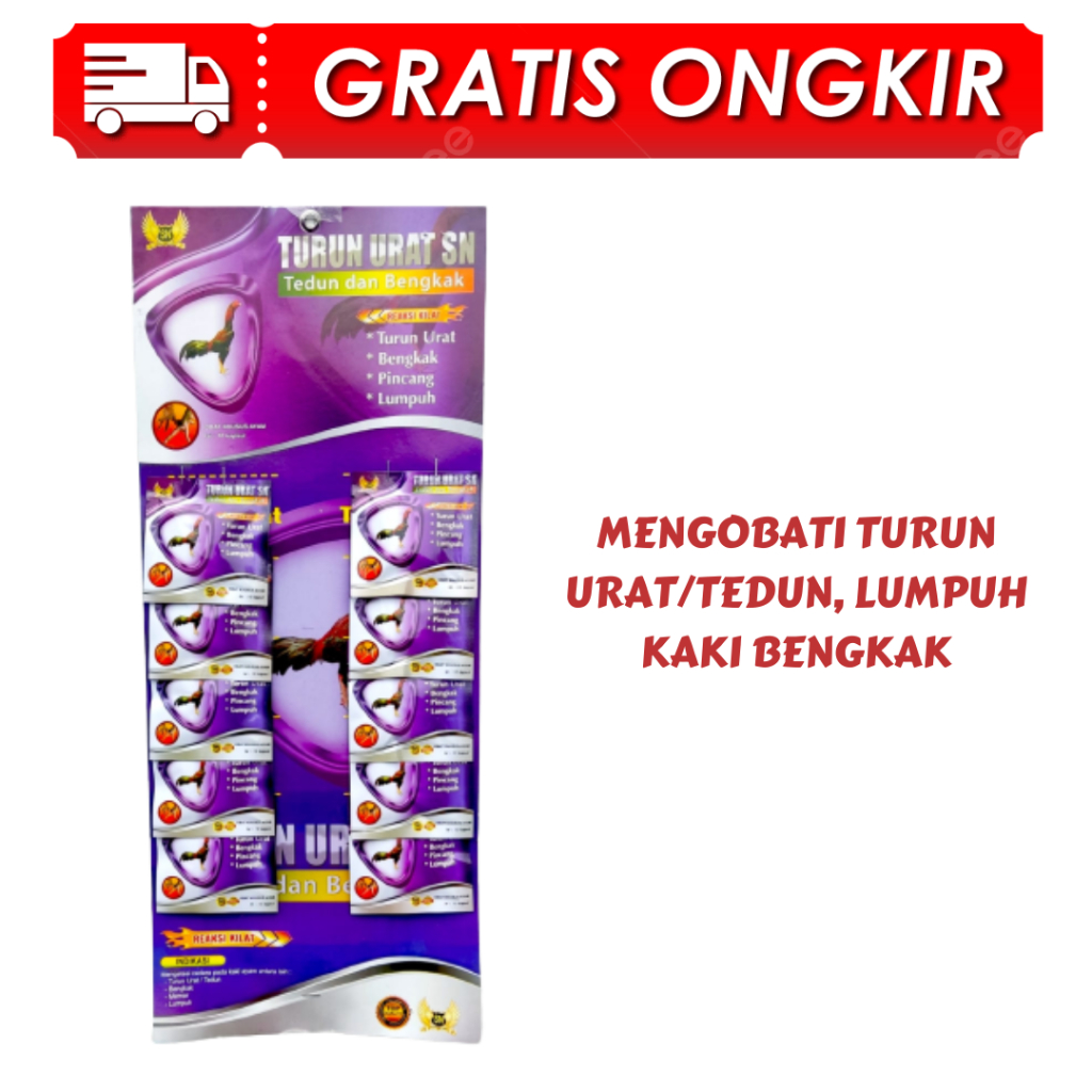 TURUN URAT SN 1 RENTENG - obat turun urat / tedun / pincang ayam