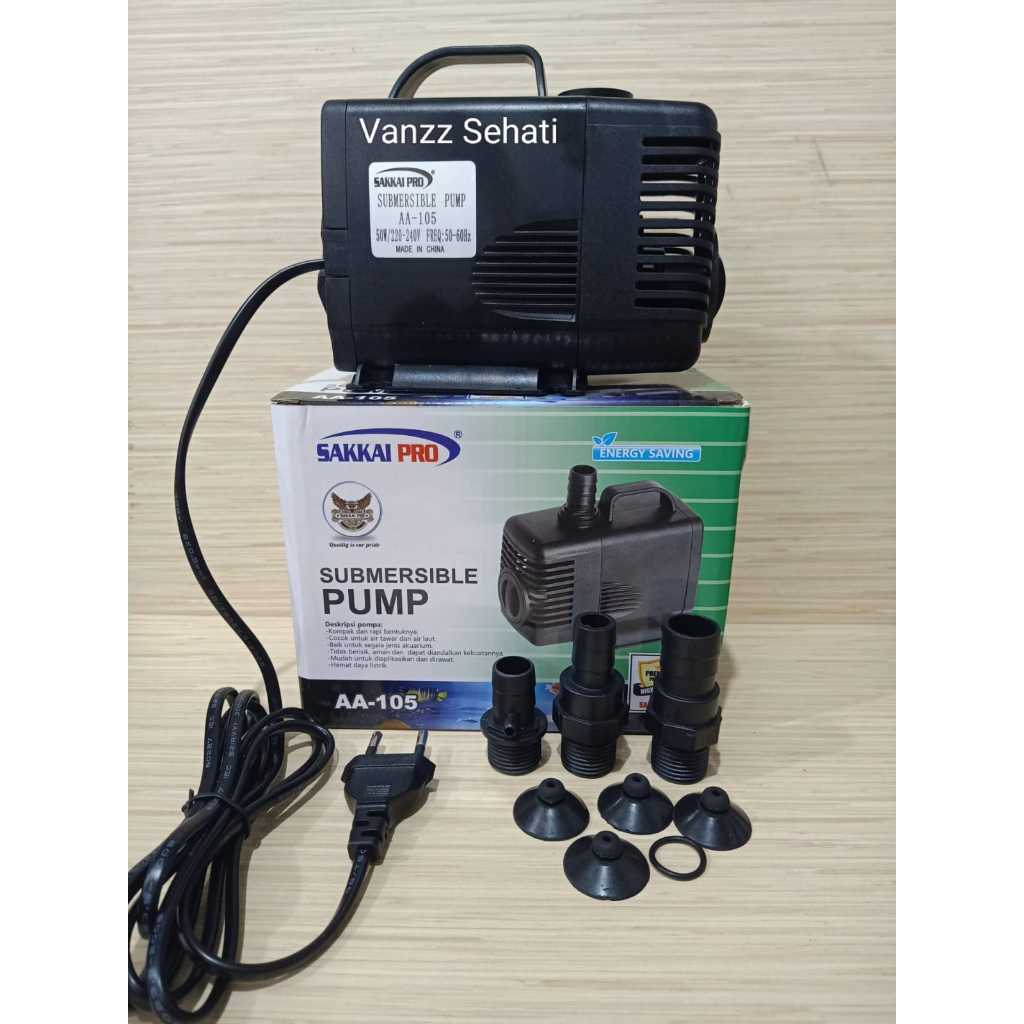 Pompa Aquarium merek Sakkai pro AA105 submersible pump / pompa air pompa celup aquarium