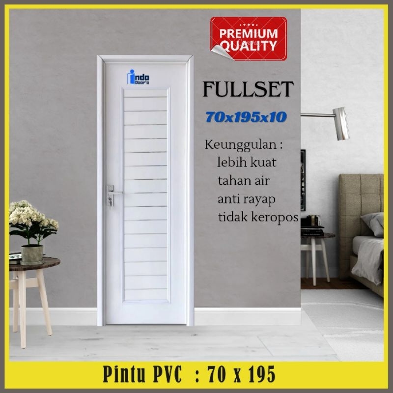 INDO DOORS Pintu Kamar Mandi PVC Tebal Minimalis - Mewah & Modern