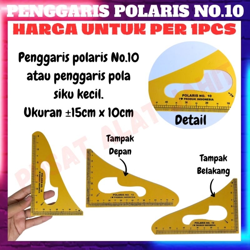 

PENGGARIS ALAT UKUR SKALA PERLENGKAPAN JAHIT POLA BAHAN KAIN BAJU PAKAIAN POLARIS RULER SIKU NO 10