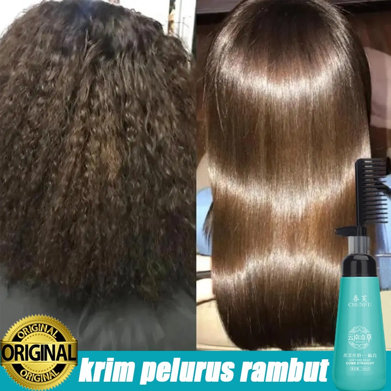 krim pelurus rambut permanen 180ml Cream Pelurus Rambut Smoothing rambut permanen Obat Pelurus Rambut alat pelurus rambut menghaluskan rambut wanita dan pria