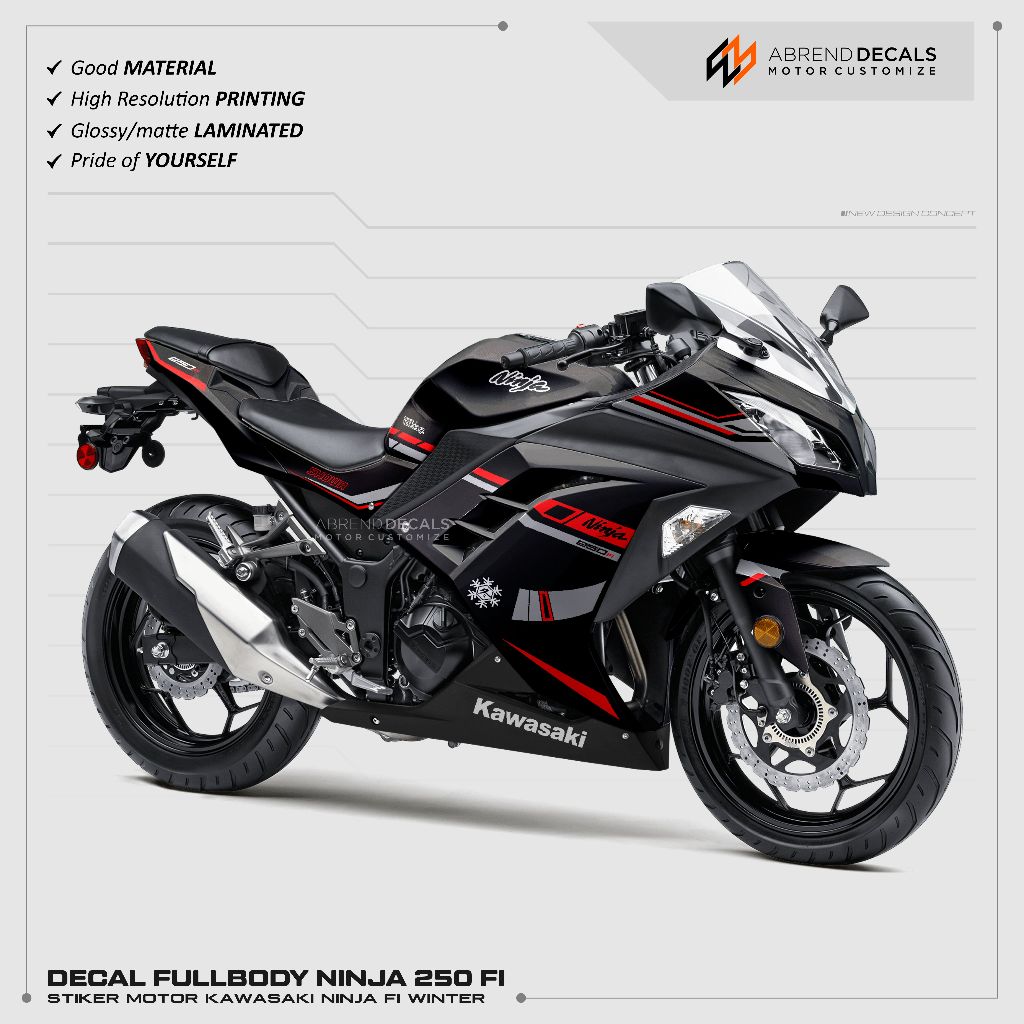 DECAL FULLBODY NINJA 250 FI LIVERY GRAFIS WINTER / STIKER MOTOR KAWASAKI NINJA FI OLD