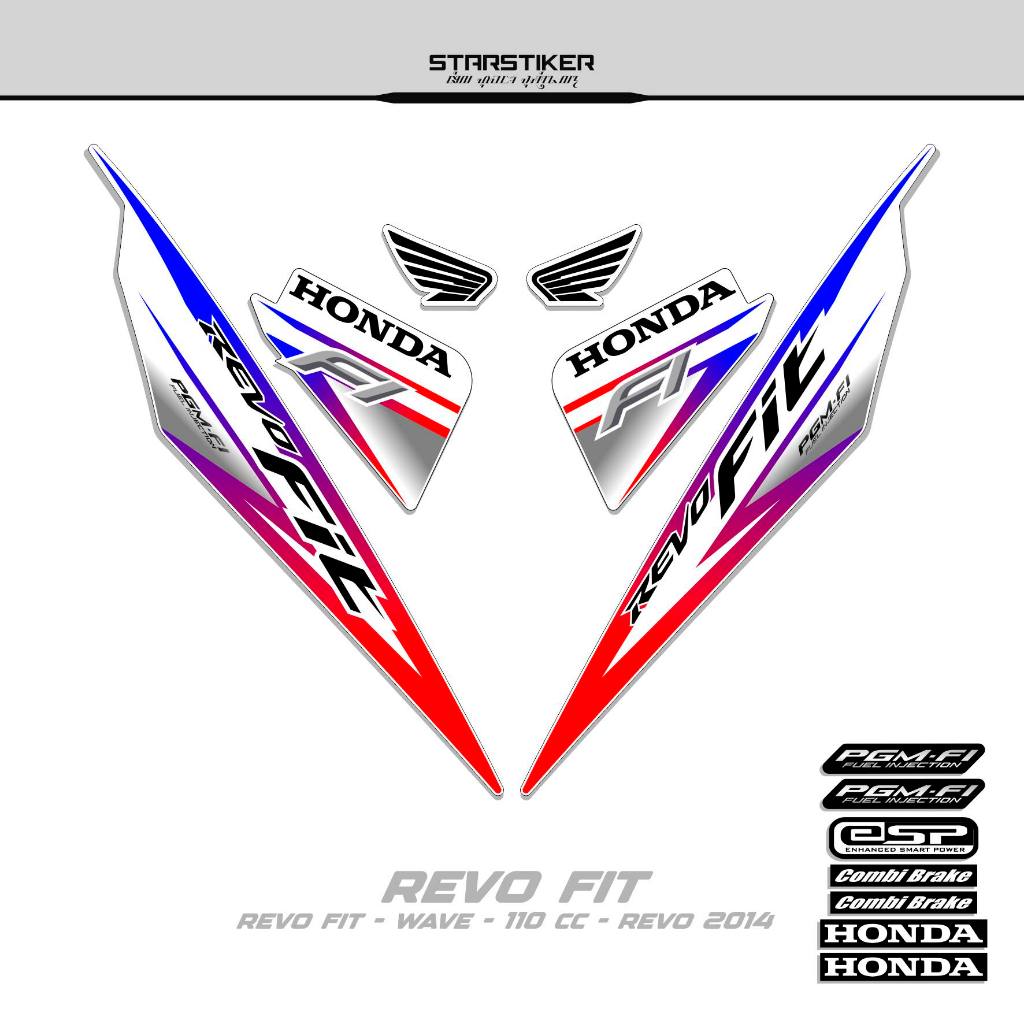 Striping Revo Fit Motif 15/2014/Fi/Stiker Revo Fit/Sticker Revo Fit/Stock Decal Wave 110/Revo Kapini