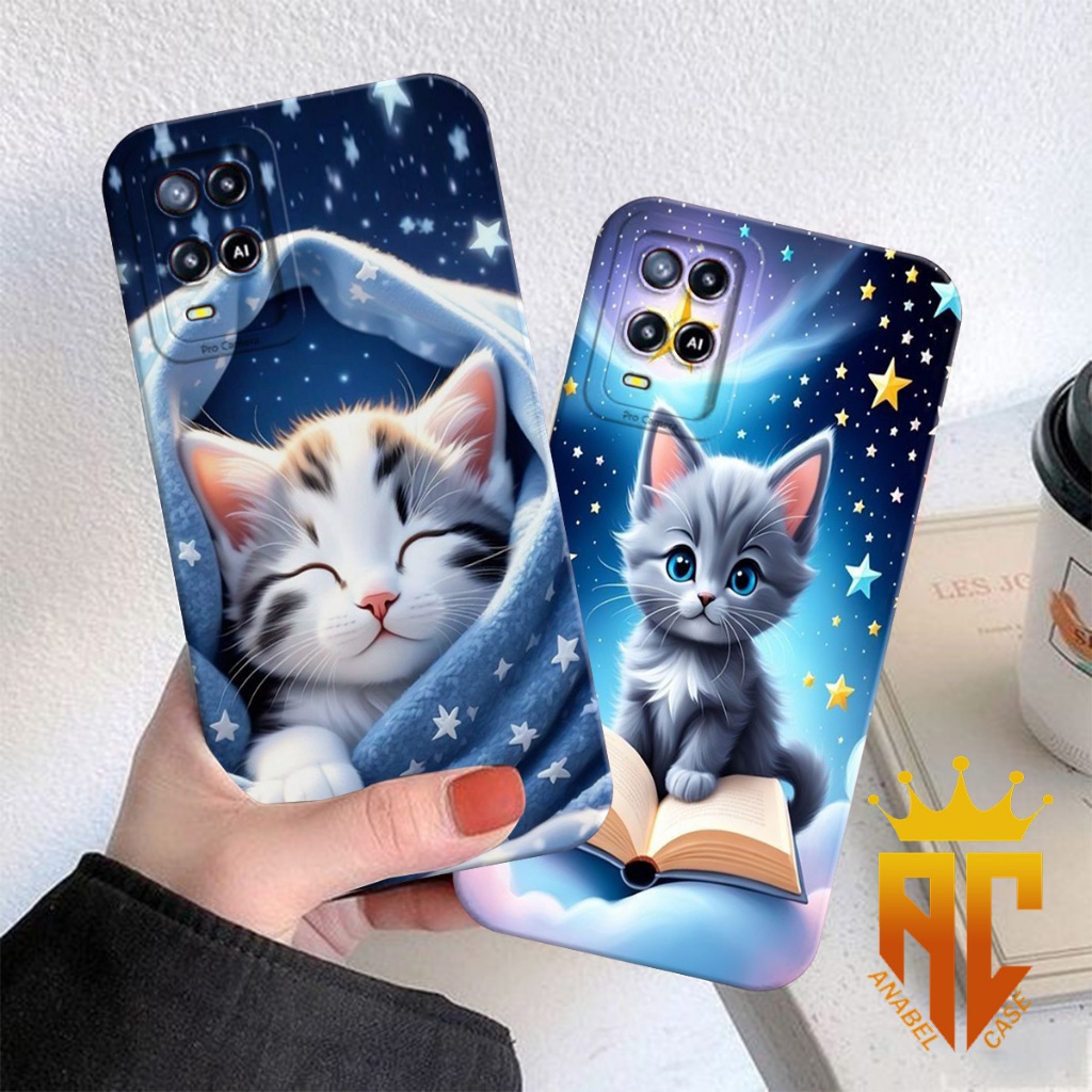 CASE OPPO A54/ OPPO A55 Motif Kucing Bobo Aesthetic - Case Oppo - Case Kucing baru - case kekinian -