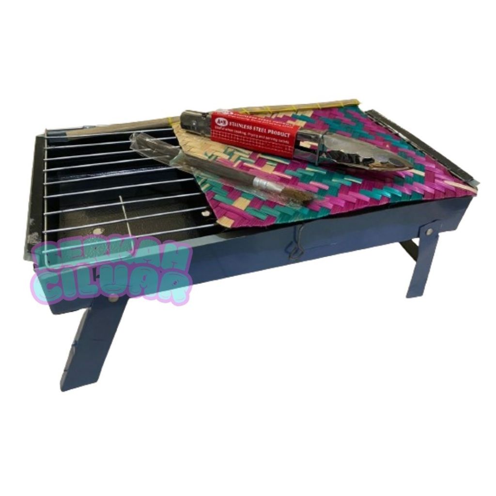 Panggangan Portable Sosis Ayam Bakar Bbq Sate Arang /  Alat Pemanggang Ikan Tebal / Bakaran Jagung