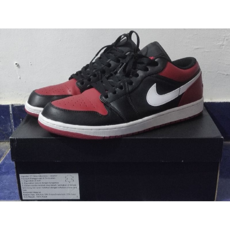 (SOLD OUT) (NETT TERMURAH) sepatu nike air jordan 1 low aj1 low original fullset resmi size 45 perna