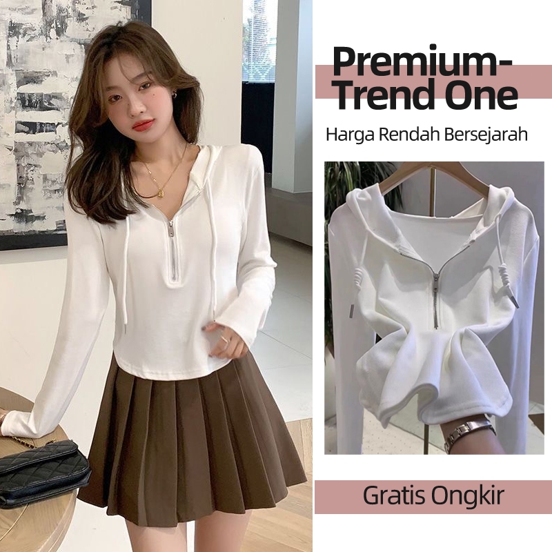 	 Sweater Hoodie Wanita Lengan Panjang zipper jaket polos korean cewek fashion terkini COD bahan premium simple jumper Basic Fit Baju Nyaman	