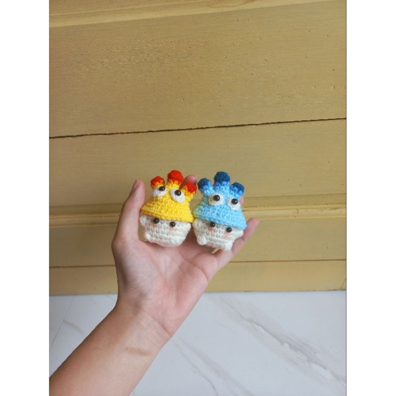crochet baby mushroom amigurumi calcifer keychain ghibli | crochet ghibli