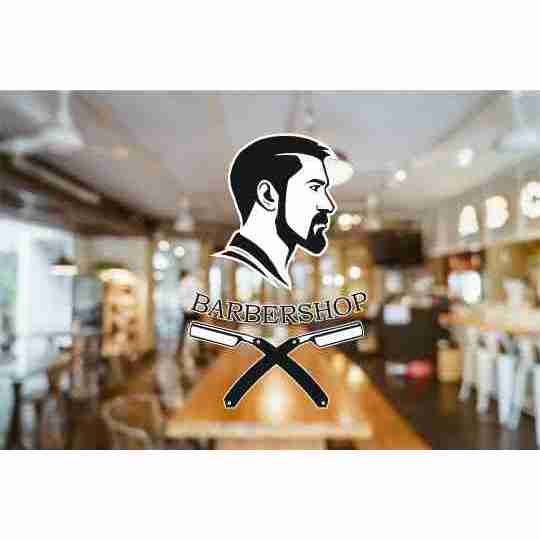STIKER KACA DINDING BARBERSHOP PANGKAS RAMBUT POTONG RAMBUT