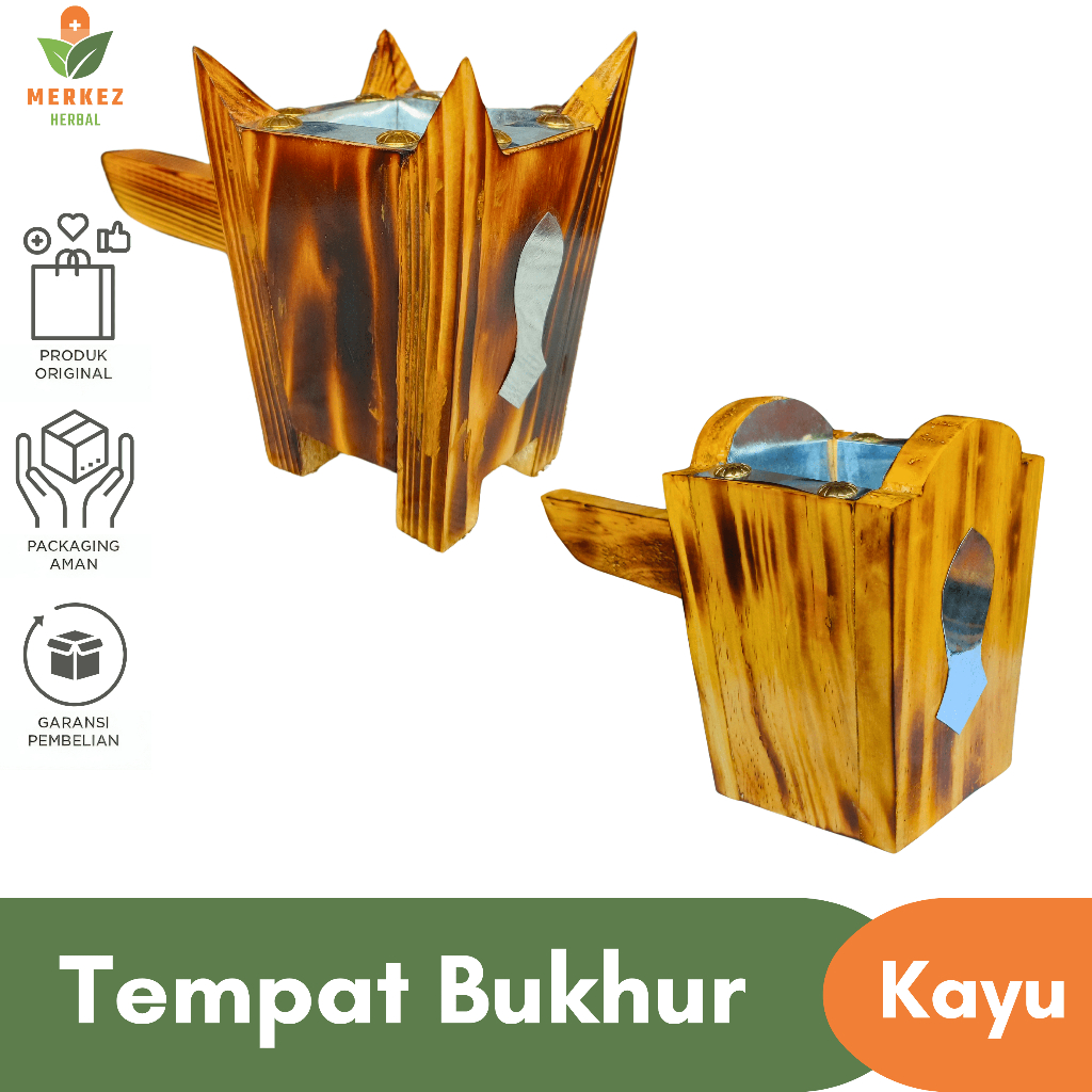 Prapen Wadah Tempat Bakar Dupa Bukhur Buhur Arab Kayu / Mabkhara Perapen Kayu Tempat Pembakaran Bakh