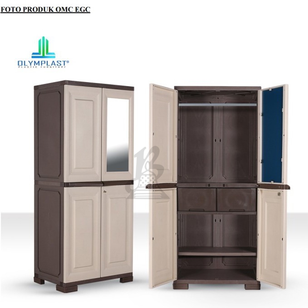 Lemari Plastik 2 pintu cermin Olymplast OMC EGC GRATIS RAKIT DAN KIRIM UNTUK WIL MALANG