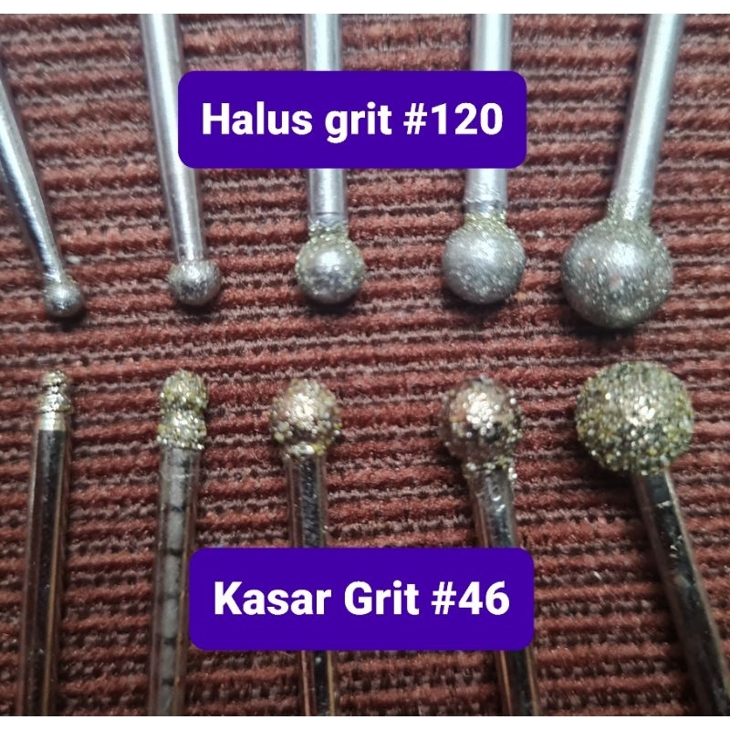 Set 3pcs Mata Bor ball grafir tuner ukir pahat cuner batu granit ketamik glass gelas piring perhiasa