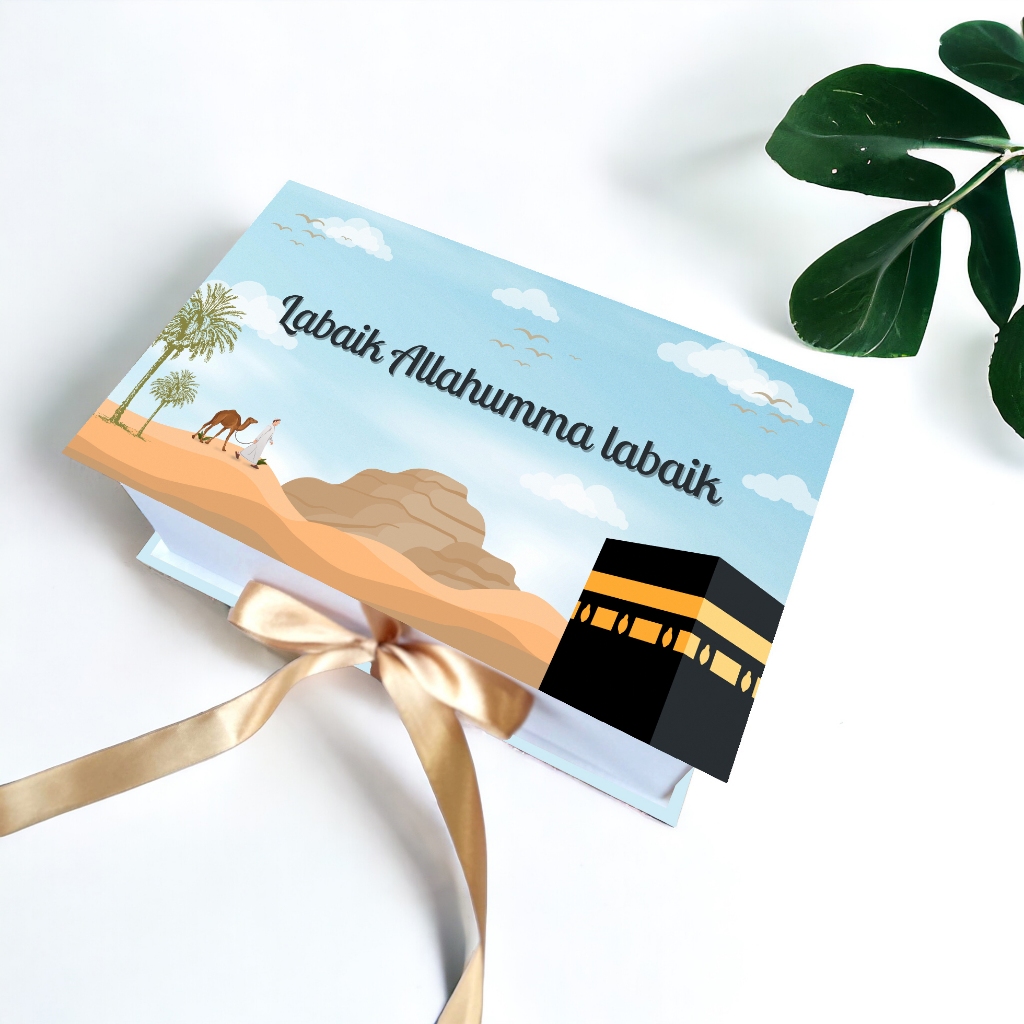 

HARDBOX BY ASHADEWI - HARDBOX Labaik Allahumma labaik / Haji (25X15X8 CM) / BOX LEBARAN / HARDBOX LEBARAN / HARDBOX CUSTOM / BOX HAMPERS