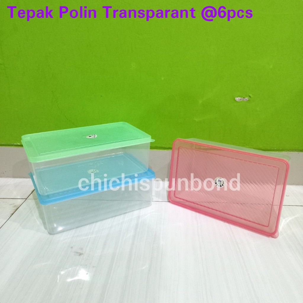 6PCS Tepak polin transparant kotak penyimpanan makanan plastik serbaguna