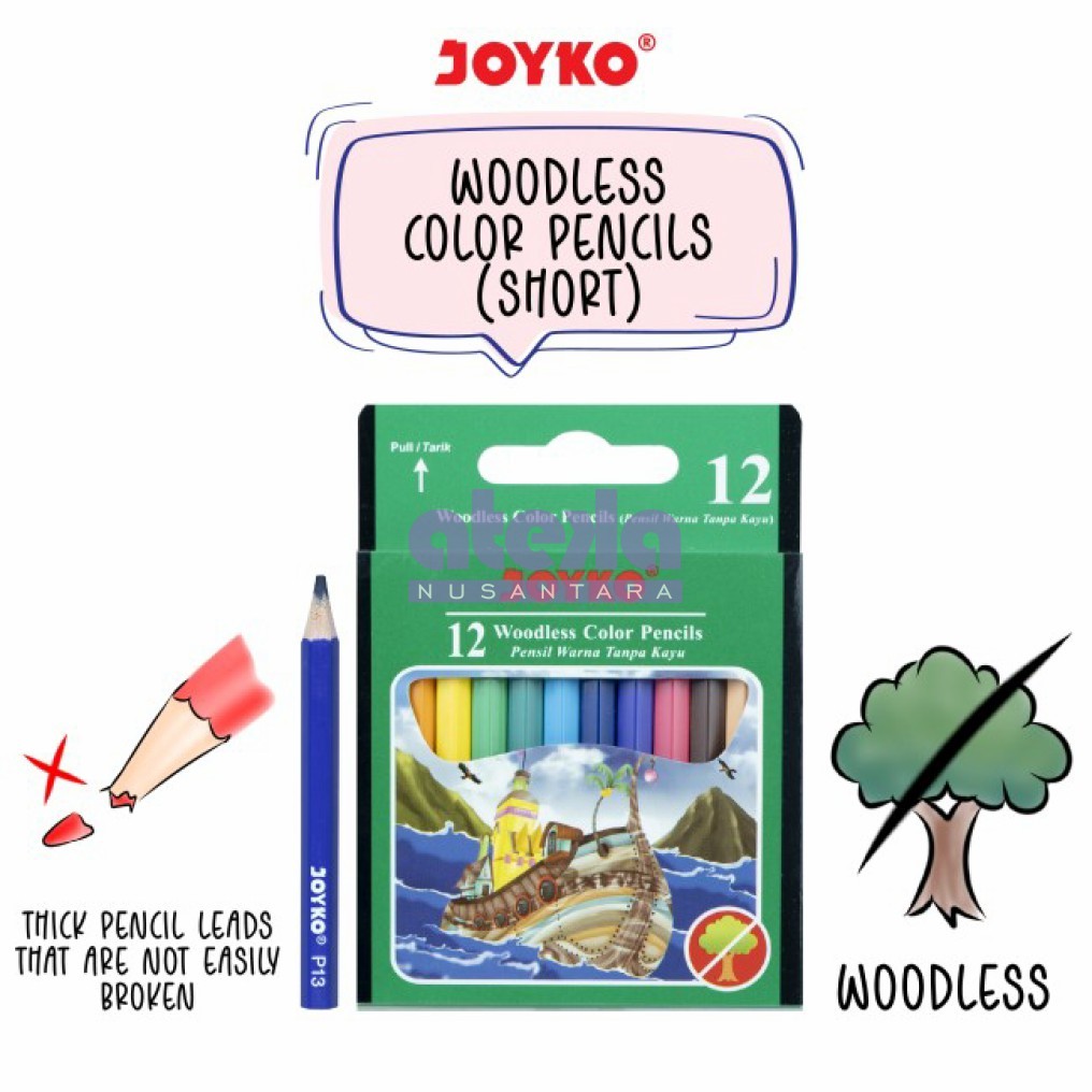 

Pensil Warna Joyko CP-107 12 Warna - Color Pencil