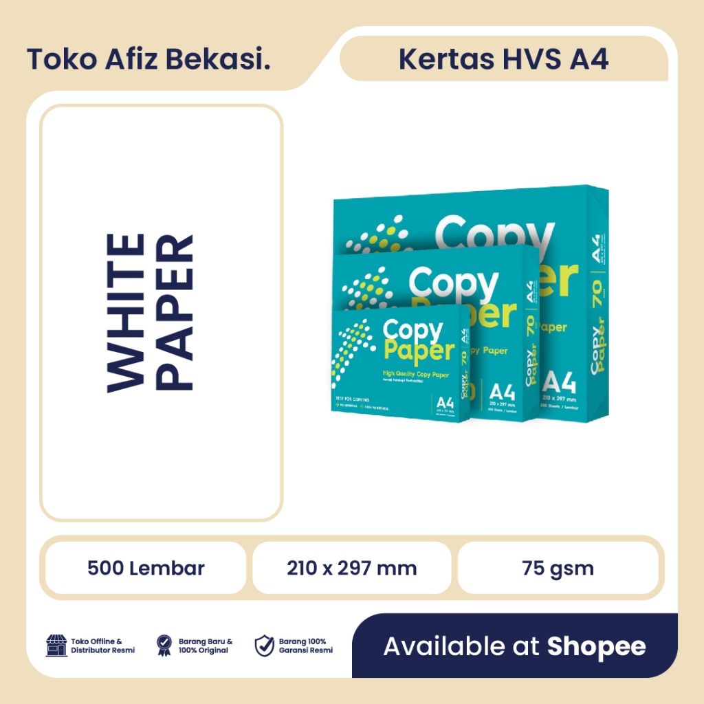 

SiDU Copy Paper CPB - Kertas HVS 75gsm A4 210mm x 297 [1 RIM]
