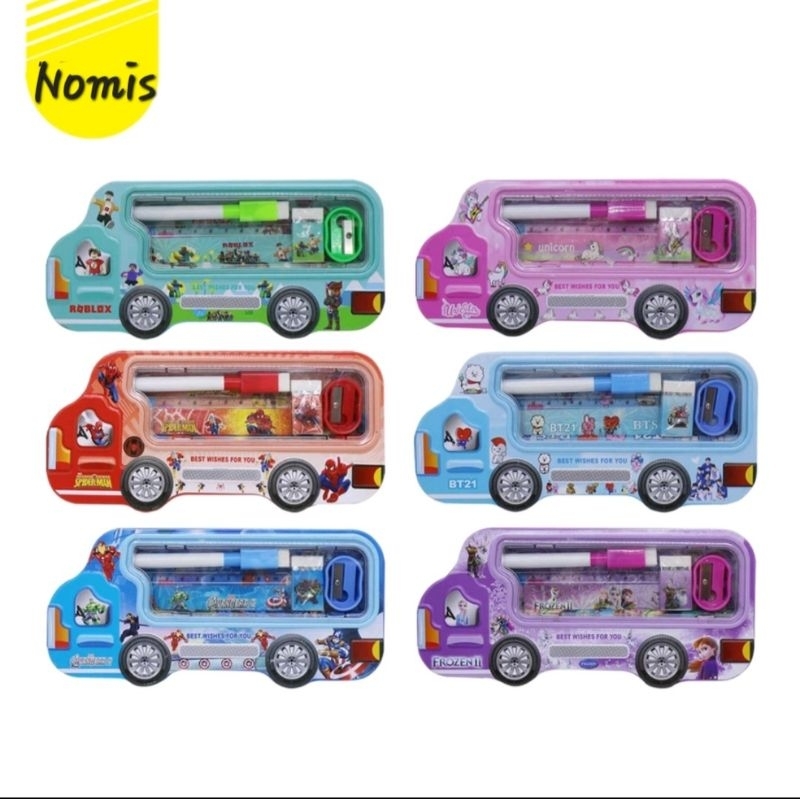 

Kotak Pensil / Pensil Case Kaleng Set Mobil 3326