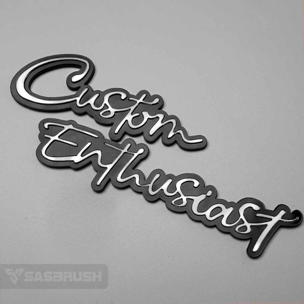 Emblem motor Custom enthusiast - logo timbul 3d