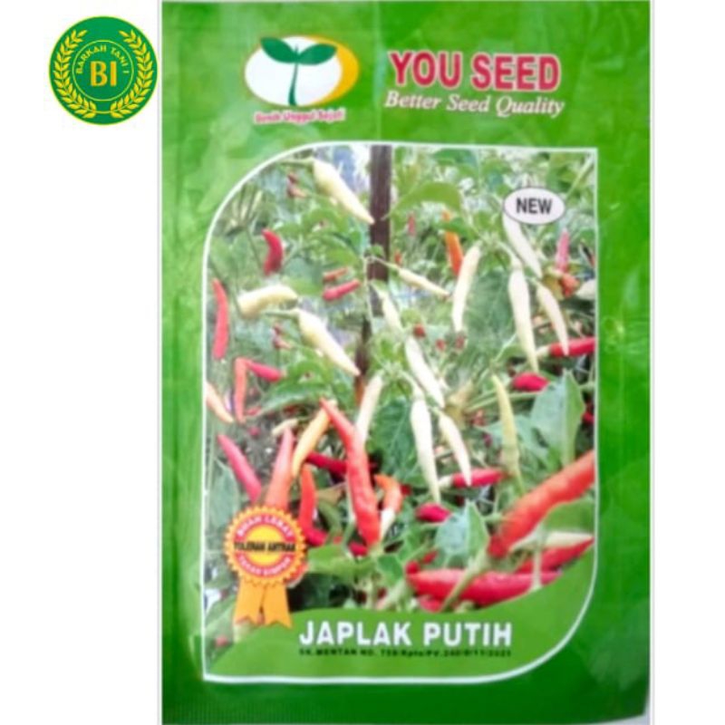 

CABE rawit JAPLAK putih 10 gram.bibit cap you seed.
