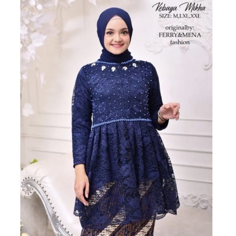 Stelan Kebaya Brokat Payet / Kebaya Brokat Busui Resleting Depan / Kebaya Pesta Modern / Kebaya Wisu