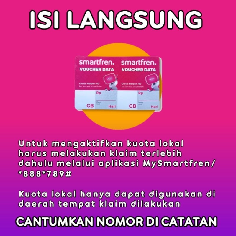 TERMURAH KUOTA SMARTFREN 2GB 3GB 4GB 6GB 10GB / VOUCHER SMARTFREN UNLIMITED NONSTOP / PAKET DATA SMA