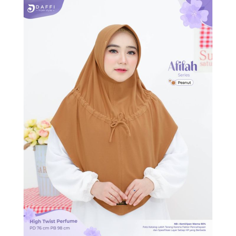 hijab daffi terbaru aksen tali serut AFIFAH
