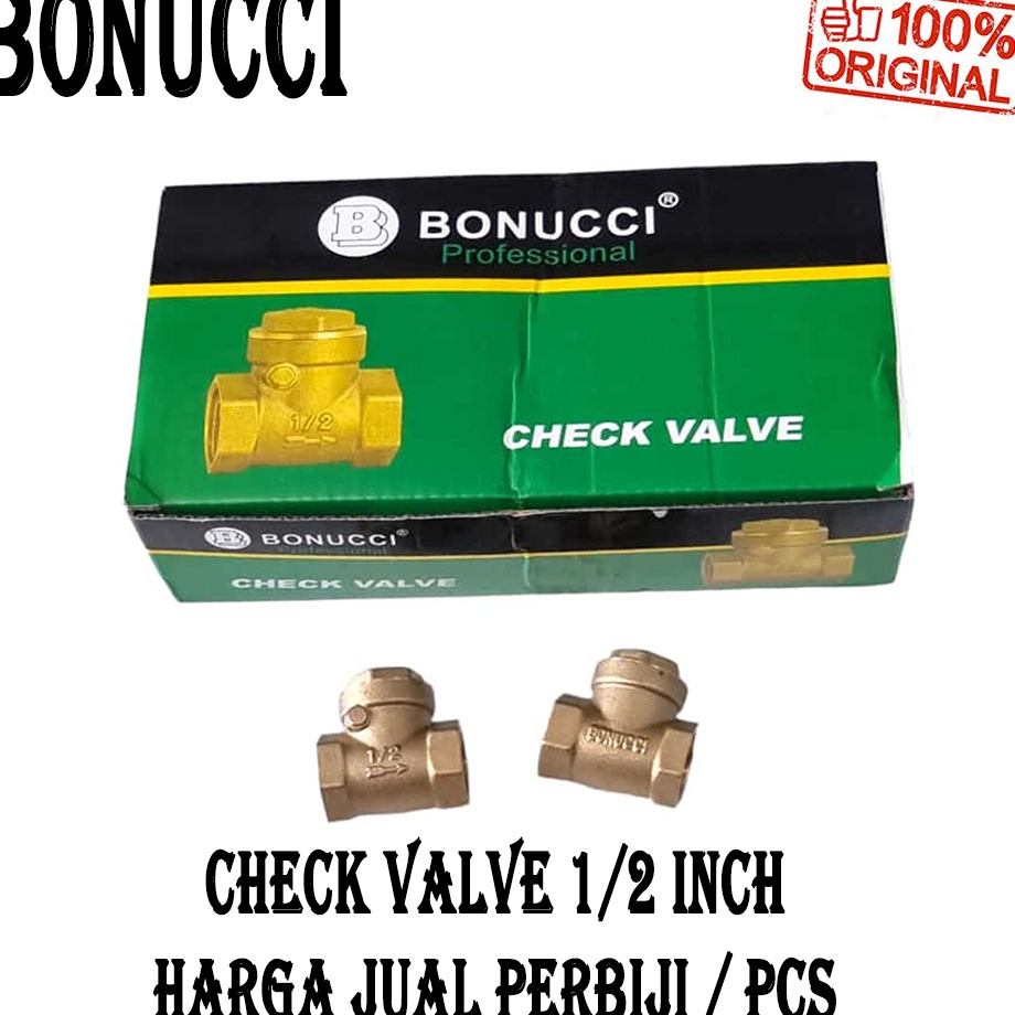 SUc Check Valve 12 Inch BONUCCI Klep Tabok Air Searah Neple Air Kuningan 12 Swing Check Valve  F