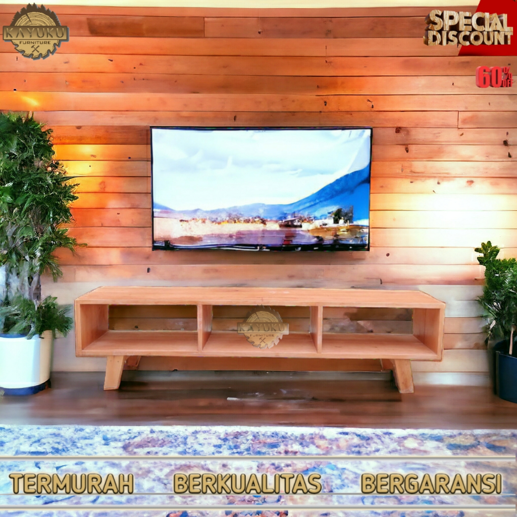 Meja tv minimalis modern murah rak tv stand rak serbaguna kayu asli rak susun serbaguna Meja tv Meja
