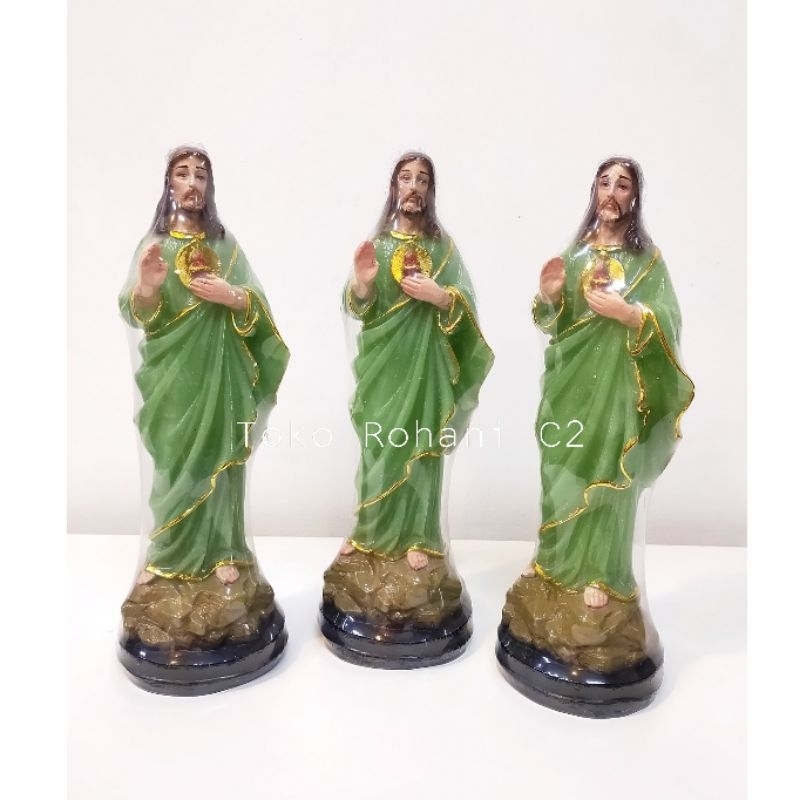 Patung Yesus Hati Kudus YHK 25cm RF (3755) - Patung Yesus Hati Kudus - Patung YHK
