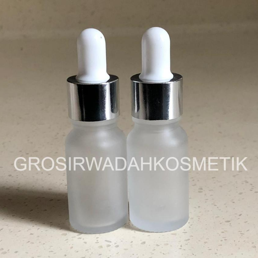 PIPET KACA 10ml FROSTED TUTUP SILVER