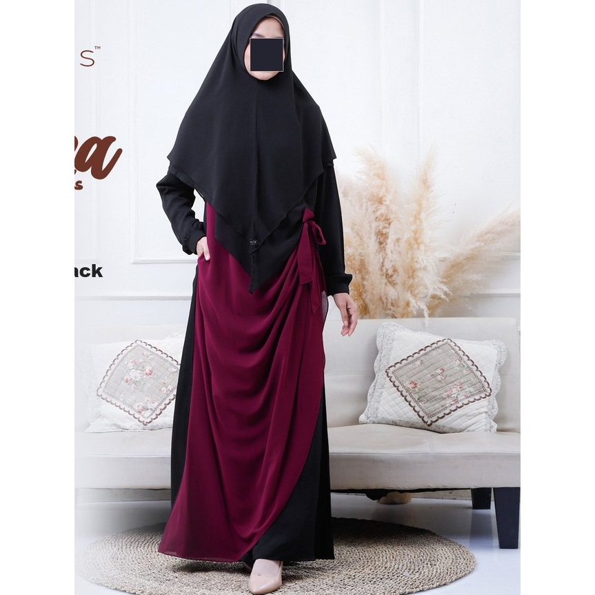 Gamis HARIAN DAILY Dewasa BEYZA DRESS Material Zara Crepe  Mix Beby Doll Premium by Uwais Hijab Offi