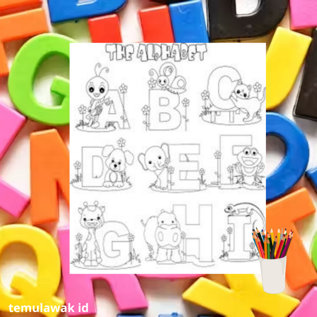 

Alphabet Alfabet Huruf Kertas Gambar Sketsa Lukis Drawing Sketch Mewarnai Coloring Gambar Anak TK SD