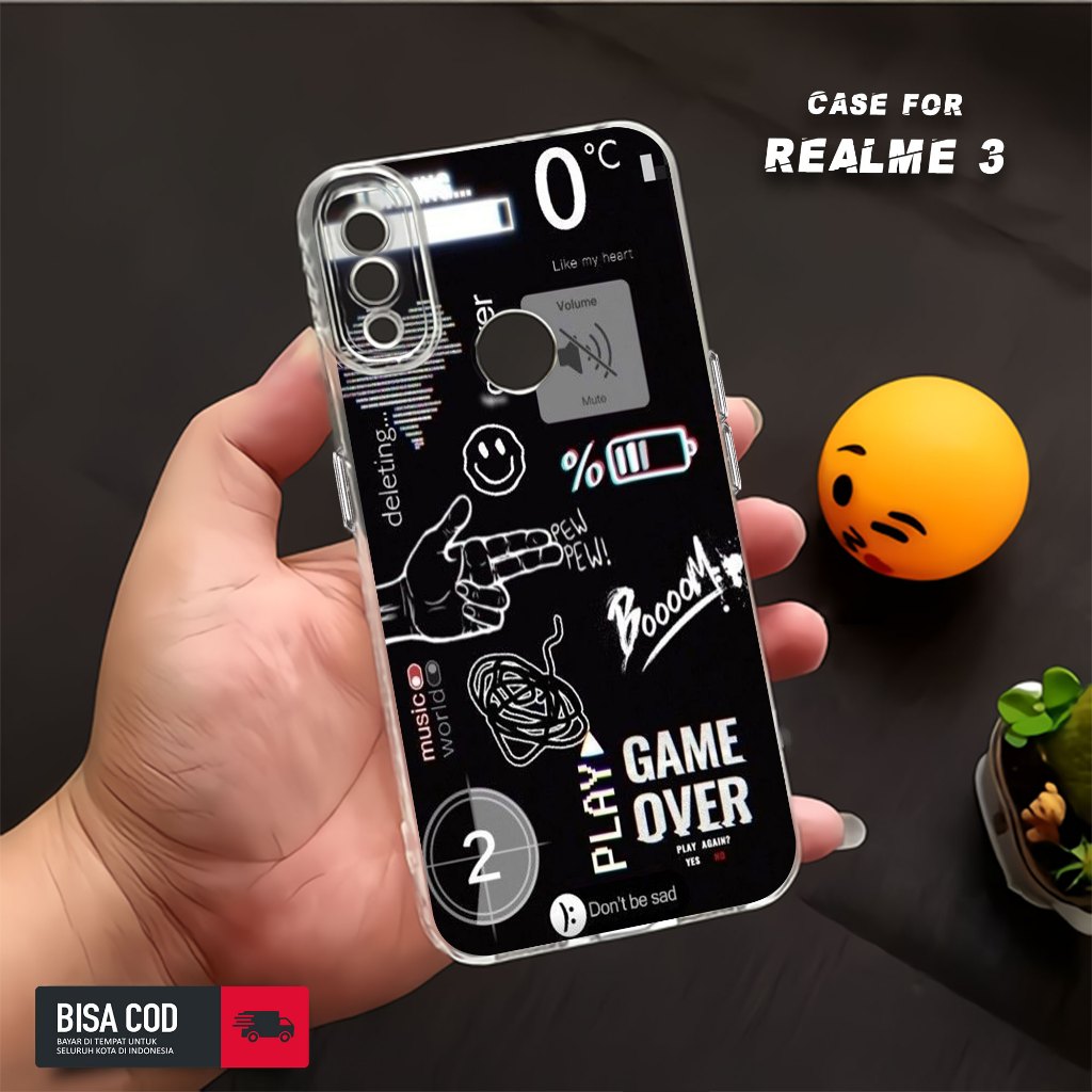 Case REALME 3 - Casing REALME 3 Motif NASA TICKET - Softcase Premium Fourside - Bening Transparant -