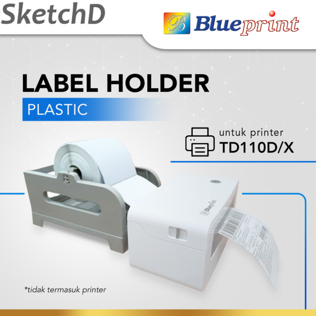 

Tempat label plastik printer Label holder plastic TD110X / TD110D Blueprint