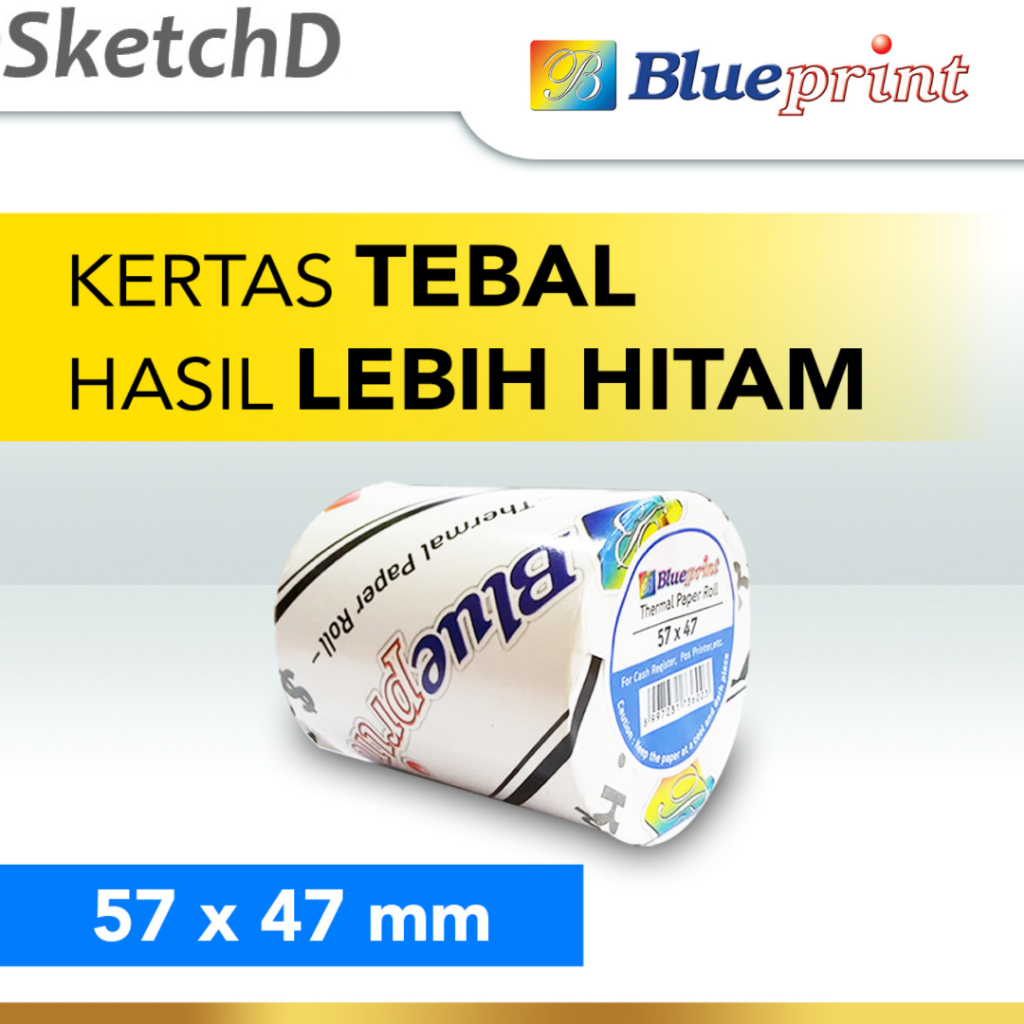 

Kertas Struk Printer Kasir Thermal Paper 57 x 47 Blueprint untuk printer 58
