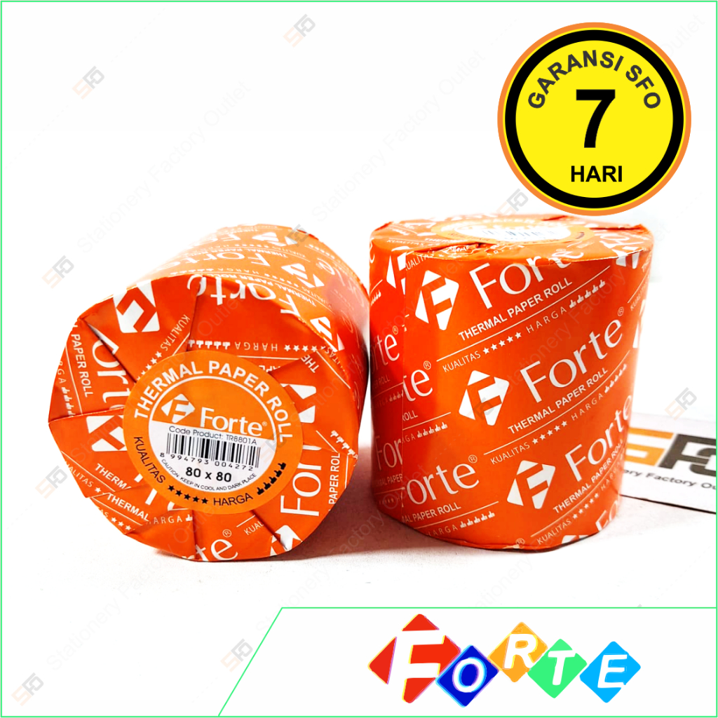 

Thermal Paper Roll Forte 80 x 80 mm - Kertas Struk Kasir 80x80 - SFO Semarang Official