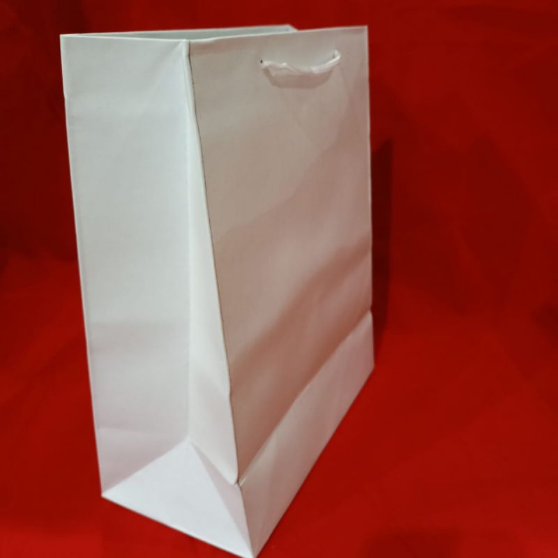 

paper bag polio putih doft bahan tebal dupex GSM 175 isi 12 pcs new